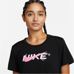 NIKE Dri-FIT One kurzarm Trainingsshirt Damen 010 - black L