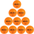 10er Ballpaket Select Duo Soft Handball Kinder gelb 1