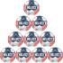 10er Ballpaket Select EHF Euro 2026 Handball blau/rot 0