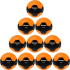 10er Ballpaket Kempa Buteo Handball orange/schwarz 2