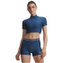 UNDER ARMOUR HeatGear Cropped Mock kurzarm Funktionsshirt...